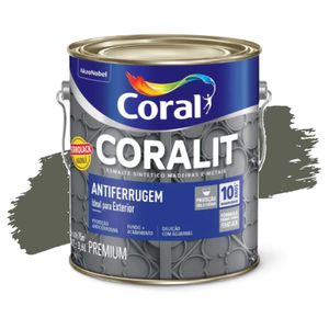 Esmalte Sintético Coralit Ferrolack Antiferrugem Cinza 3,6L Coral