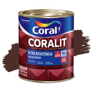 Esmalte Sintético Coralit Ultra Resistência Acetinado Marrom 900ml Coral