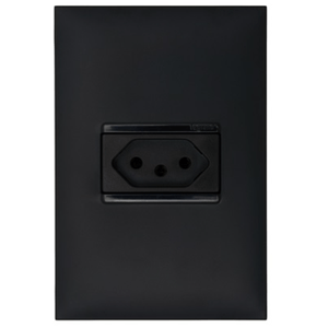 Conjunto de Tomada 2p+T 10a 4x2 Preto Pial