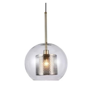 Pendente Bronze Vidro Redondo Incolor Ball OR1201 Orluce