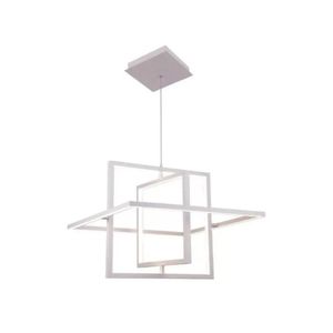 Pendente Quadrado Branco Led 34W 3000k Quadra OR1209 Orluce
