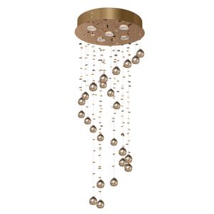 Plafon Crystal Spiral Gold 40cm 5xgu10 Ambar Bronzearte
