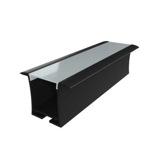 Perfil De Embutir De Aluminio Preto Way Sem Fita Led 1 Metro Bronzearte