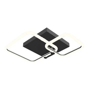 Plafon Space Square Double Preto 36w 3000k 40cm Bronzearte