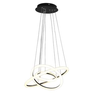 Pendente Orbital Triplo Preto 49w 3000k 400mm Bronzearte