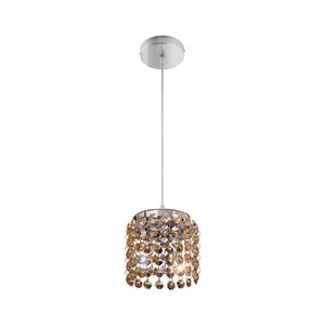 Pendente Milano Cristal Redondo Ambar 1 Luz G9 Bronzearte