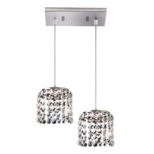 Pendente Milano Cristal Redondo 2 Luzes G9 Bronzearte