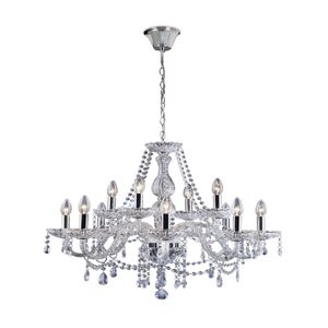 Lustre Classico Cromo Transparente 12 Luzes E14 Bronzearte