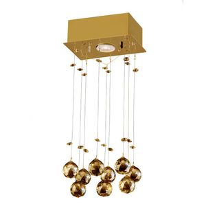 Plafon Crystal Ball Gold Retangular 1x5w Gu10 Ambar Bronzearte