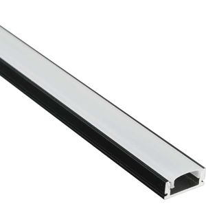 Perfil De Sobrepor De Aluminio Preto Way Sem Fita Led 2 Metros Bronzearte