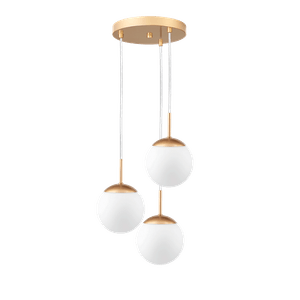 Pendente Dreams Bola E27 3 Luzes Gold 15mm Bronzearte