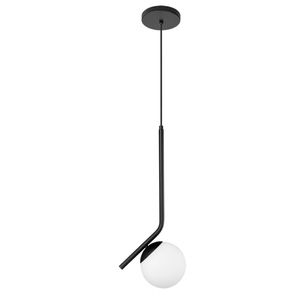 Pendente Dreams Curve Preto 1 Luz E27 Ø12x150cm Bronzearte