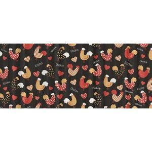 Tapete Antiderrapante Tropical Galinhas Bk 43x130cm Kapazi