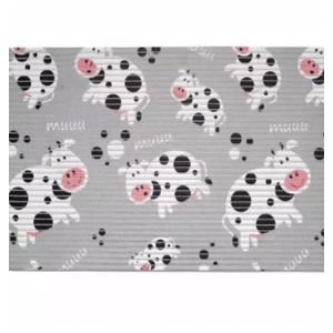 Tapete Antiderrapante Tropical Mu Mu Cinza 43x65cm Kapazi