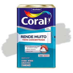 Tinta Acrílica Rende Muito Concentrada Fosca Cinza Alpino 16 Litros Coral