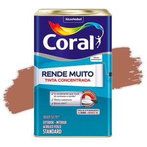 Tinta Acrílica Rende Muito Concentrada Fosca Pote de Argila 16 Litros Coral