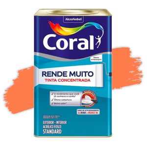 Tinta Acrílica Rende Muito Concentrada Fosca Laranja Maracatu 16 Litros Coral