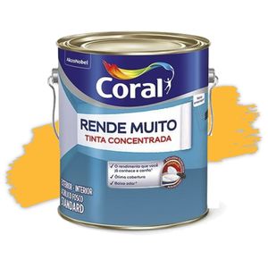 Tinta Acrílica Rende Muito Concentrada Fosca Amarelo Frevo 3,2L Coral