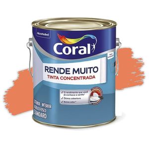 Tinta Acrílica Rende Muito Concentrada Fosca Laranja Maracatu 3,2L Coral
