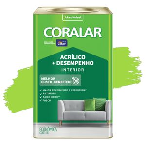 Tinta Acrílica Coralar Verde Limão 18L Coral