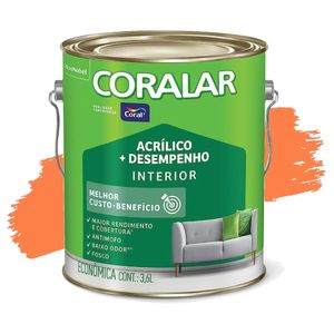 Tinta Acrílica Coralar Laranja Maracatú 3,6L Coral