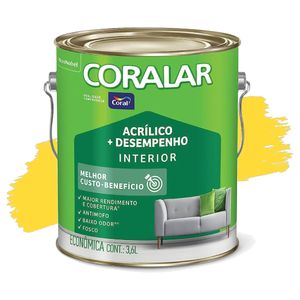 Tinta Acrílica Coralar Amarelo Frevo 3,6L Coral