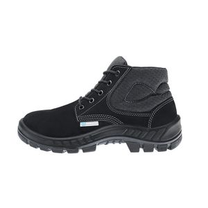 Bota de Couro com Cadarço  Preta Marluvas
