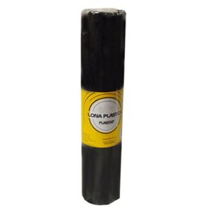Lona Plastica Preta 100x4MT Rolo Plasitap