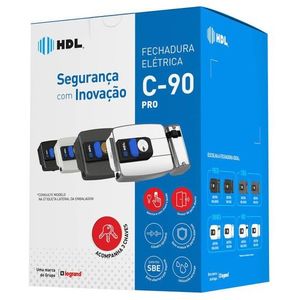 Fechadura Elétrica C90 Botão Cilindro Ajustável Branco HDL