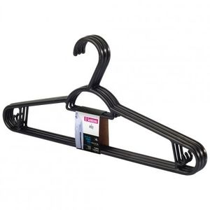 Conjunto Cabide Plástico 3 Peças Preto Sanremo
