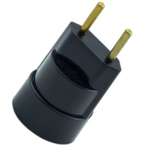 Soquete Porta Lâmpada com Adaptador para Tomada Preto F.C.