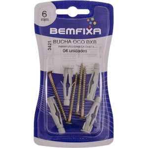 Parafuso Cabeça Chata com Bucha Oco BXB 6mm Bemfixa