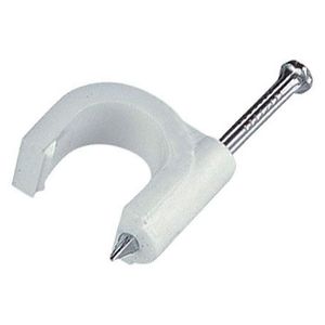 Fixador Para Cabo Coaxial 8mm Com Prego De Aço 20 Unidades Bemfixa