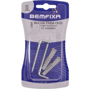 Bucha com Escapula BXO 4,0x55mm 06mm 2 Unidades Bemfixa