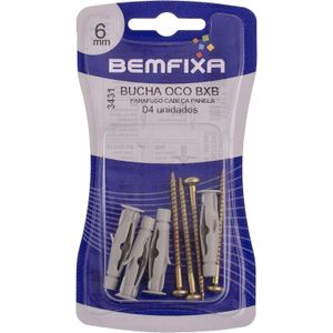 Parafuso Aglomerado Cabeça Panela 4.0x50 6mm 4 Unidades Bemfixa
