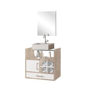 Gabinete com Cuba Chatuba 57x60x40cm Barrique/Branco Astral Design