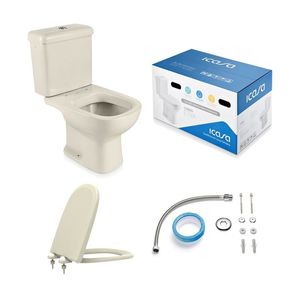 Kit Vaso com Caixa Acoplada Etna Palha Icasa
