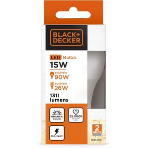 Lâmpada LED 15W Bulbo A60 6500K Branca E27 Bivolt Black+Decker