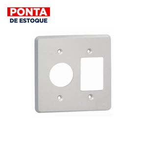 Placa 4x4 1 Modulo + 1 Tomada Redonda Silent Pial