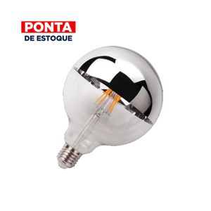 Lâmpada Led Balloon Cromada Âmbar 4W Luminatti