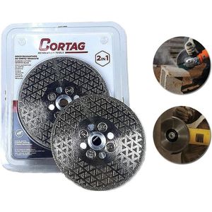 Disco de Corte e Desbaste Diamantado 115mm Rosca M14 62133 Cortag