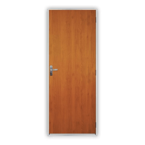 Kit Porta de Madeira Lisa 215x75cm Com Batente De Aço Direita Mogno MGM