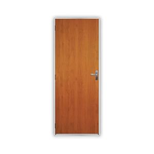 Kit Porta Aço Madeira Lisa Esquerdo 215cmx85cm Mogno MGM