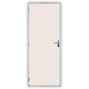 Kit Porta Aço Madeira Lisa Direito 215cmx85cm Branco MGM