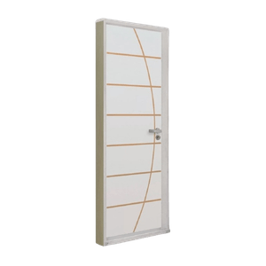 Kit Porta Aço Madeira Neblina Esquerdo 215cmx65cm Branco MGM