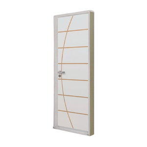 Kit Porta Aço Madeira Neblina Direito 215cmx75cm Branco MGM