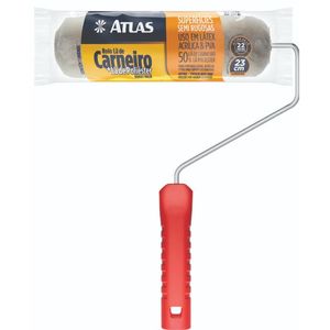 Rolo de Lã de Carneiro E Poliéster 23cm com Cabo Vermelho Atlas