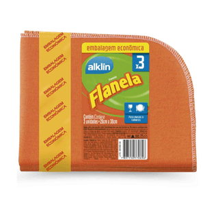 Flanela PP 28x38cm Com 3 Unidades ALK-7069 Alklin