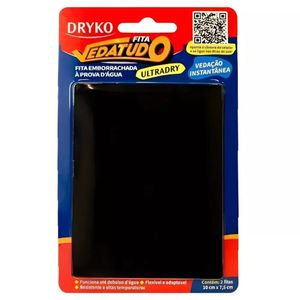 Fita Emborrachada VedaTudo Ultradry Preto 100mm x 1,5m Dryko