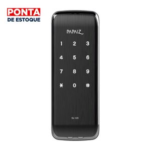 Fechadura Eletrônica Sobrepor Smart Lock Preto Fosco Papaiz